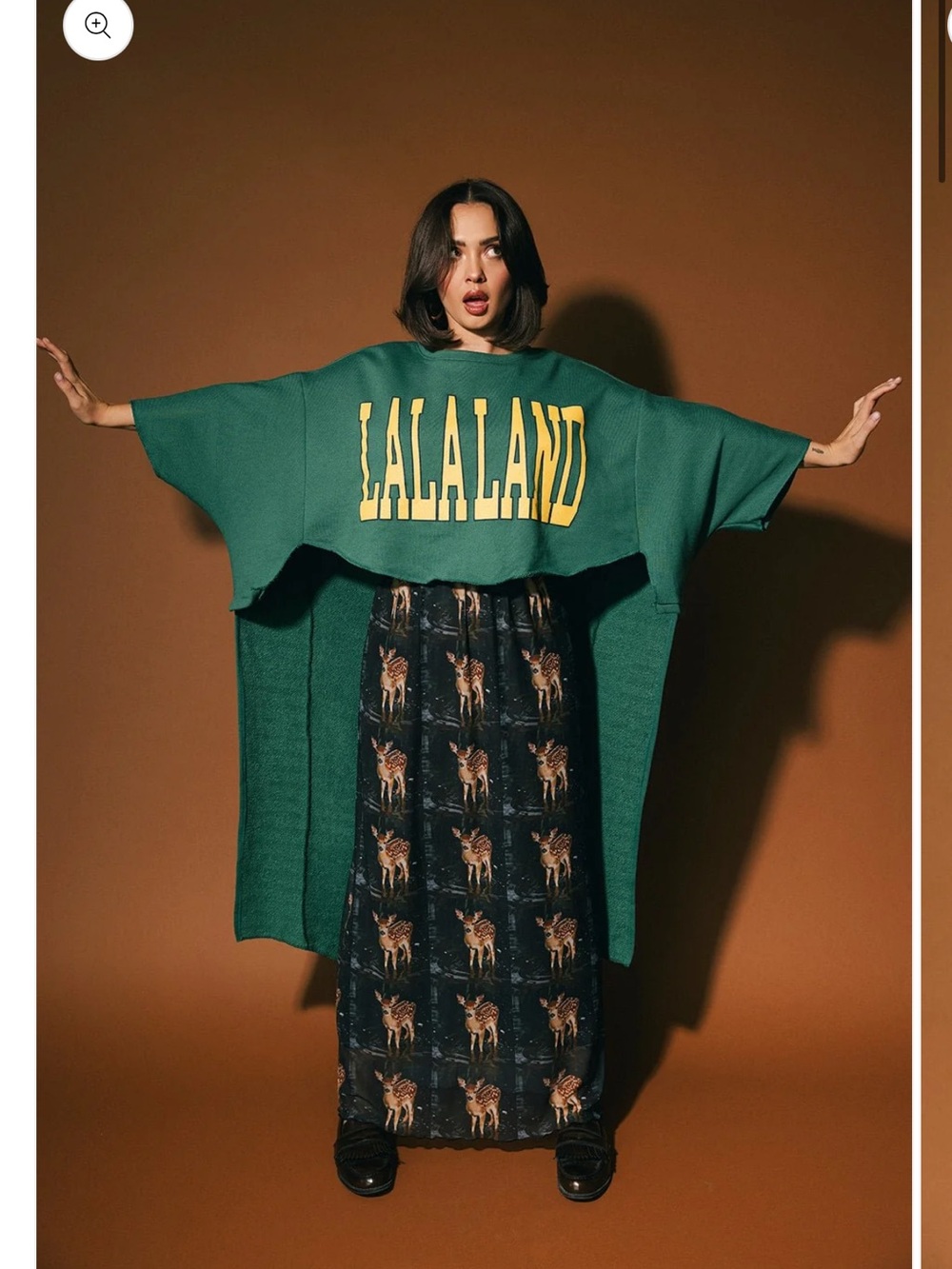 Dressed in LALA grunge glory hi-lo lalaland sweatshirt